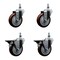 Service Caster 4 Inch Maroon Polyurethane 12 Inch Threaded Stem Caster Set 2 Brakes SCC SCC-TS20S414-PPUB-MRN-121315-2-PLB-2 - alternate 1